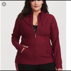 Torrid size 1 active burgundy jacket